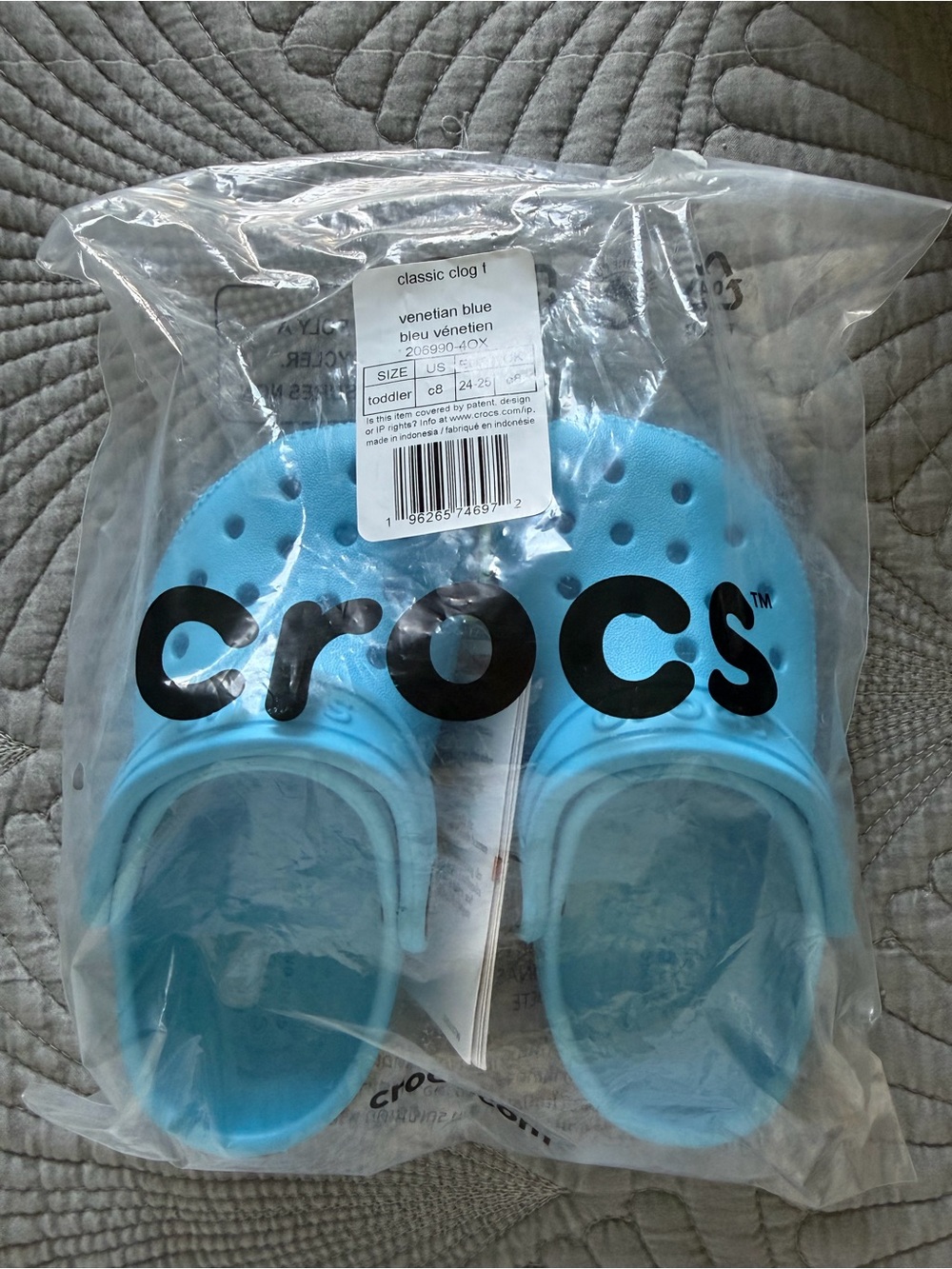 CROCS Kids Venetian Blue Classic Clogs - Picture 3 of 3
